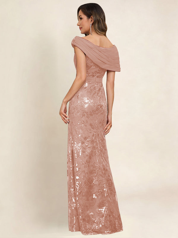 Off the Shoulder Sequin Mermaid Long Mother Of The Bride Dress Formal Gown