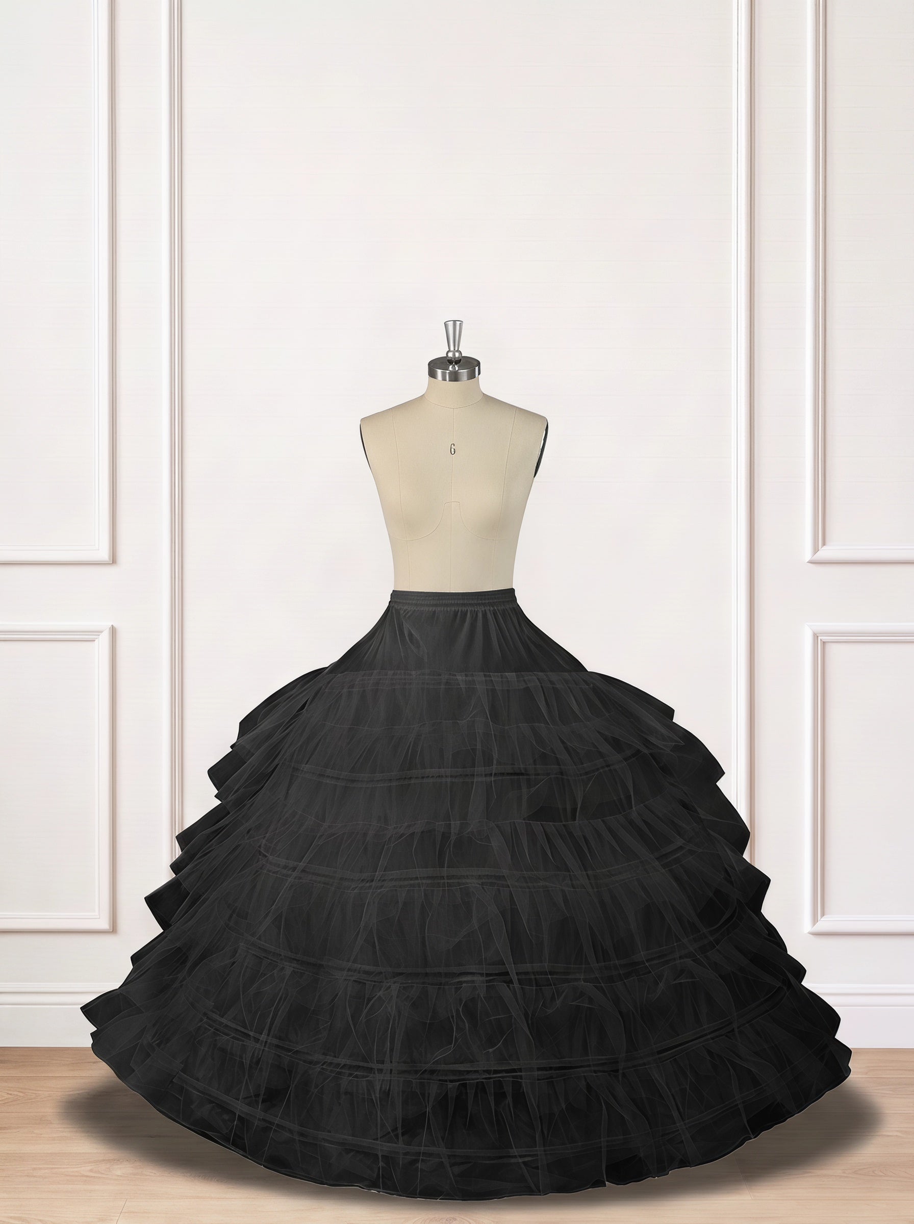 ROVDESY 6-Tiers Ball Gown Floor Length Wedding Dress Petticoat Crinoline