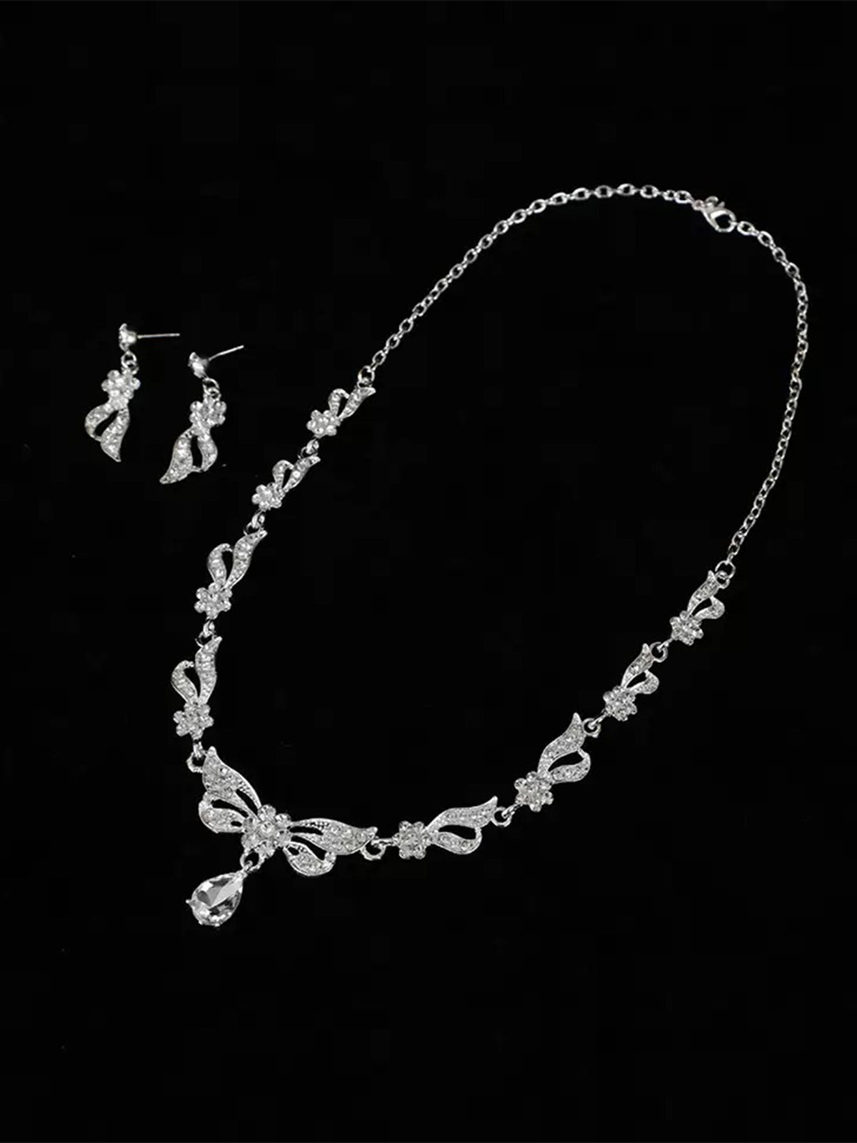 Butterfly Rhinestone Bridal Jewelry Sets, Earrings & Necklace (Set of 2)