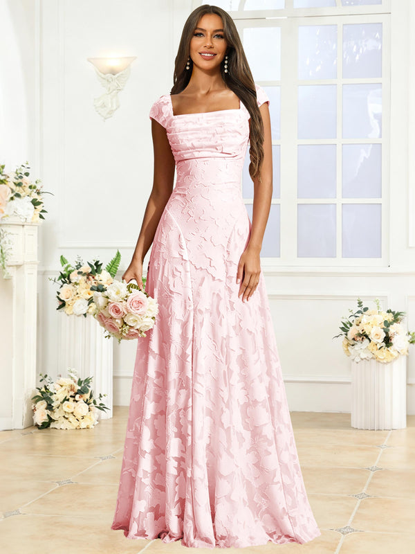 A-Line Floral Lace Bridesmaid Dress