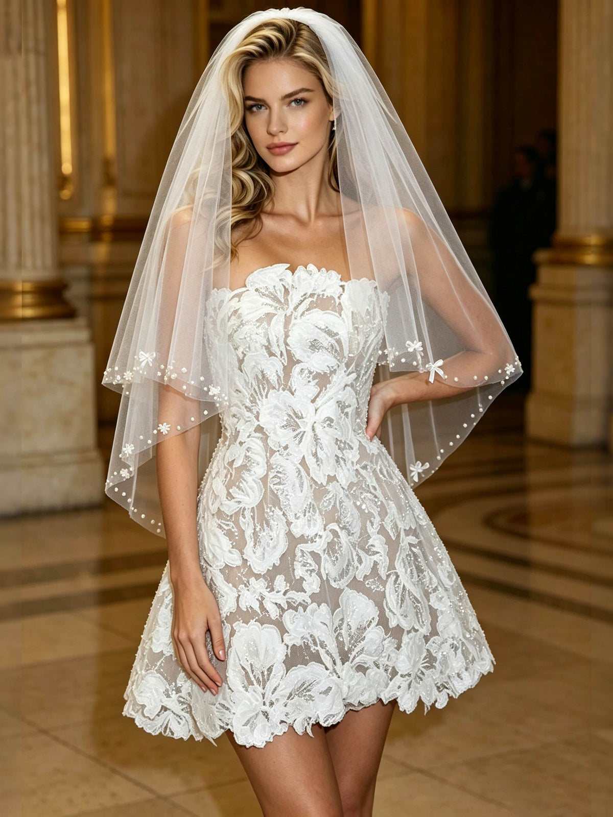 Strapless Sequin Floral Embroidery A Line Short Wedding Homecoming Dress