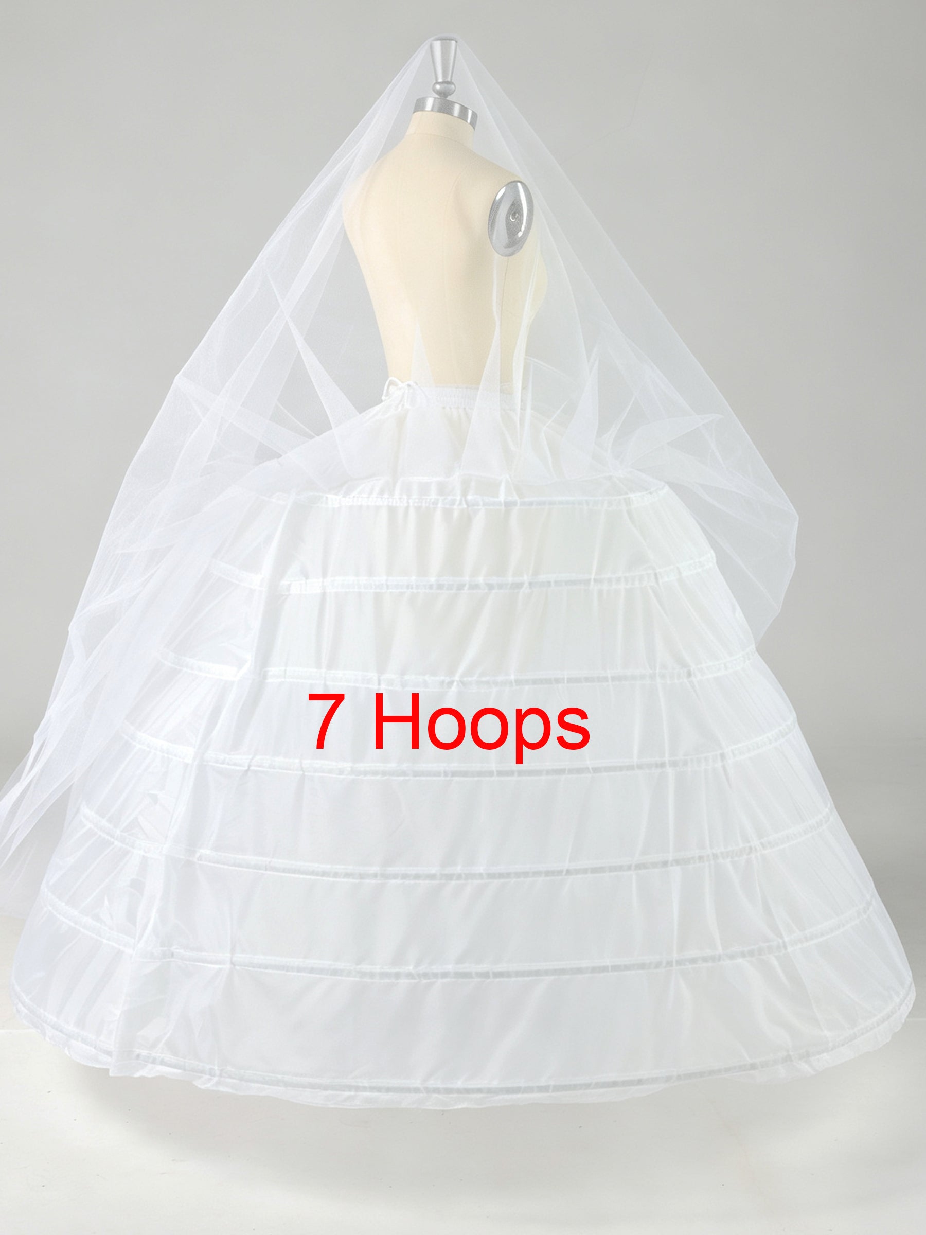 ROVDESY 7-Tiers Ball Gown Floor Length Wedding Dress Petticoat Crinoline