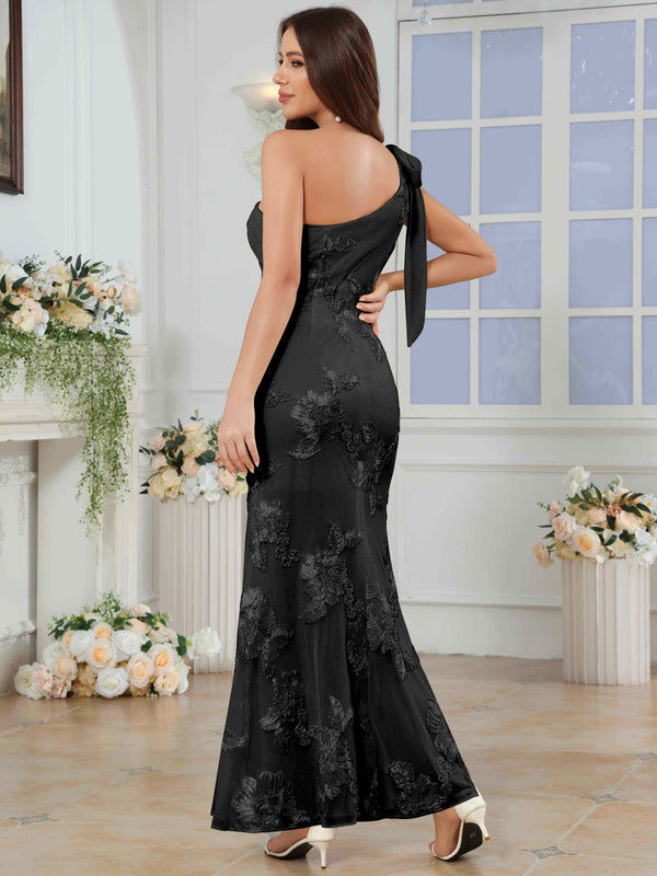 One-Shoulder Mermaid Floral Bridesmaid/Prom Dress