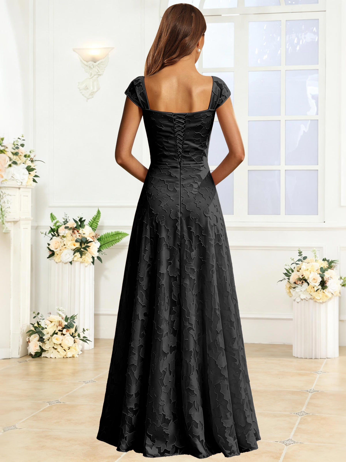 A-Line Floral Lace Bridesmaid Dress