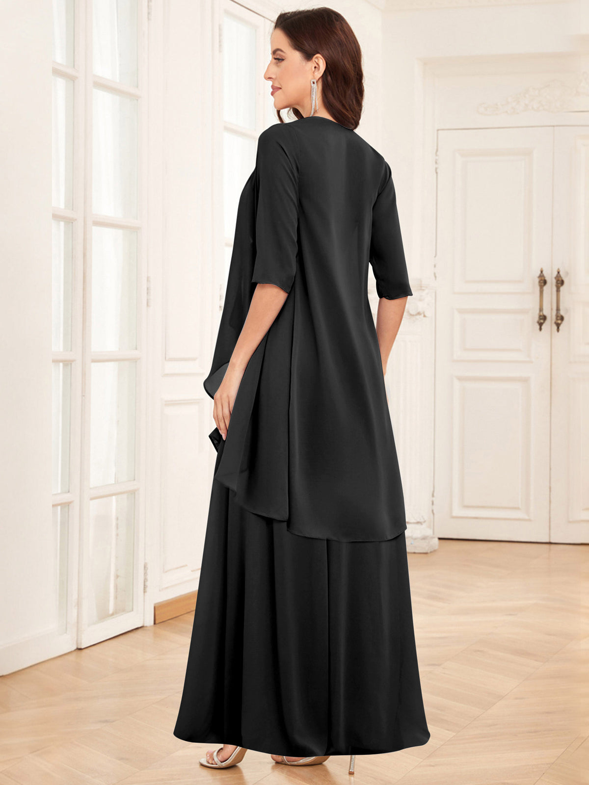 2 Pieces Chiffon A Line Mother of the Bride Dress with Jacket