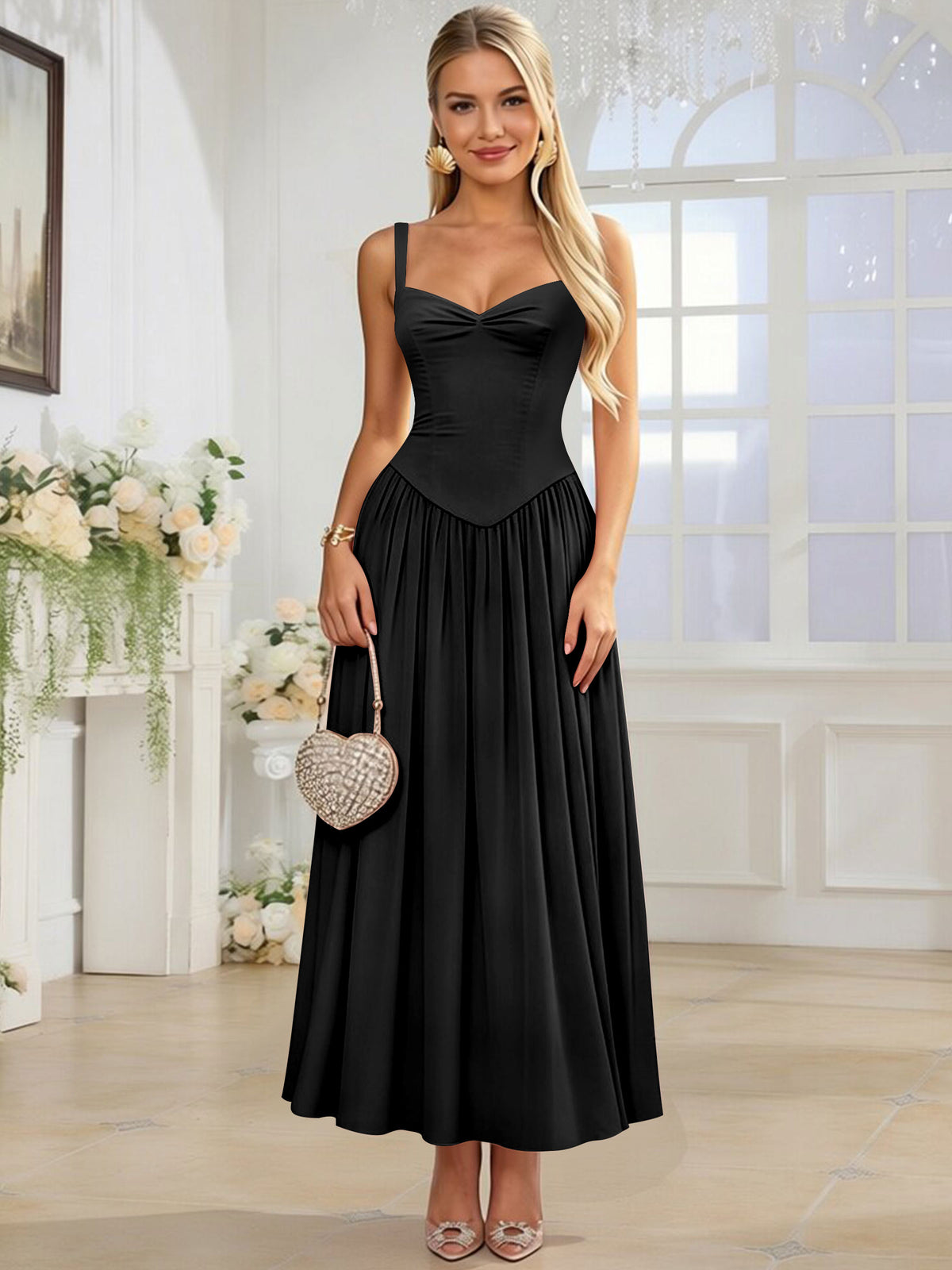 Spaghetti Strap Chiffon Ruched A Line Bridesmaid Dress