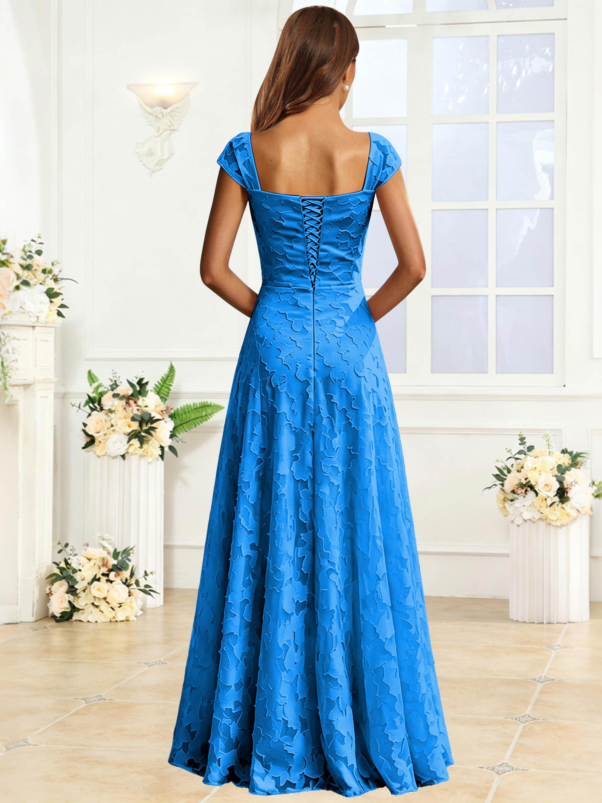 A-Line Floral Lace Bridesmaid Dress