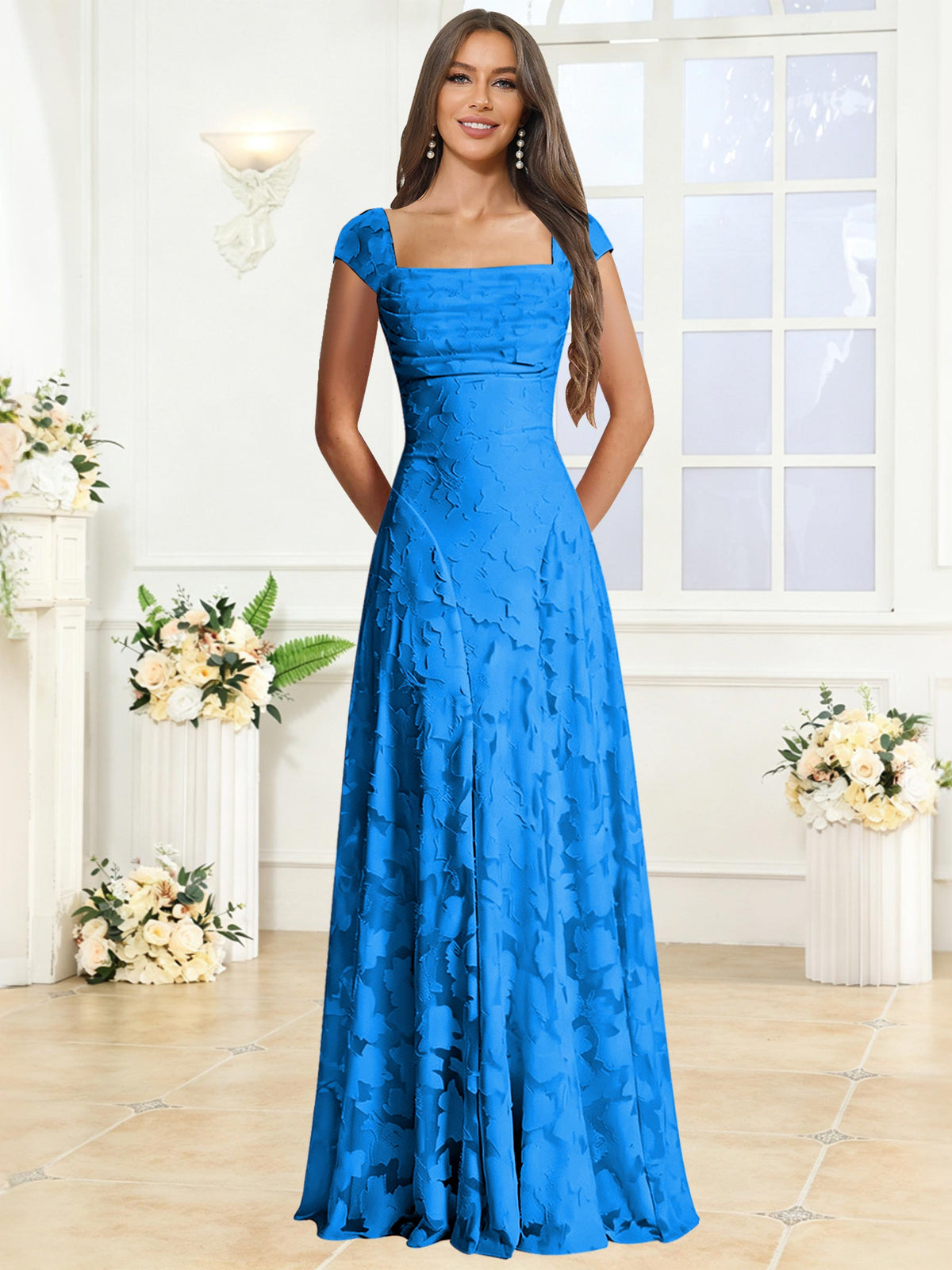 A-Line Floral Lace Bridesmaid Dress