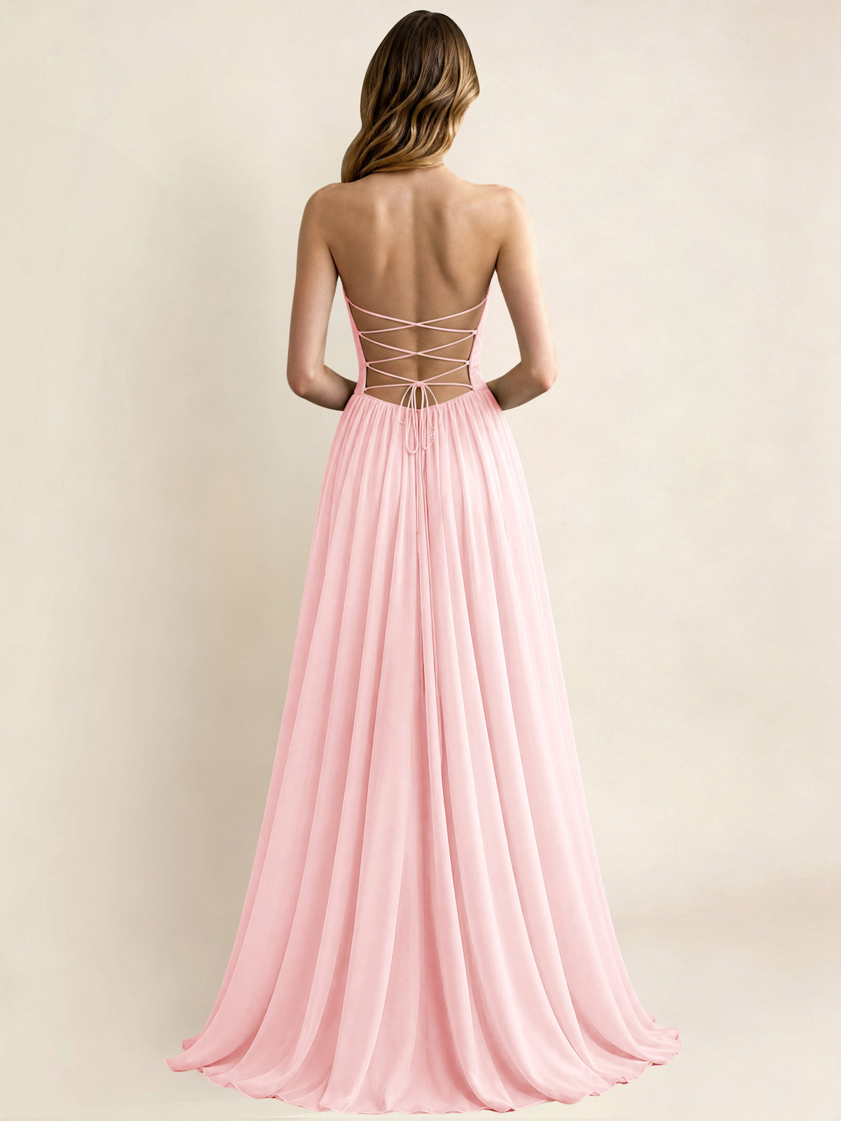 Sweetheart Chiffon Pleated A Line Bridesmaid Formal Dress
