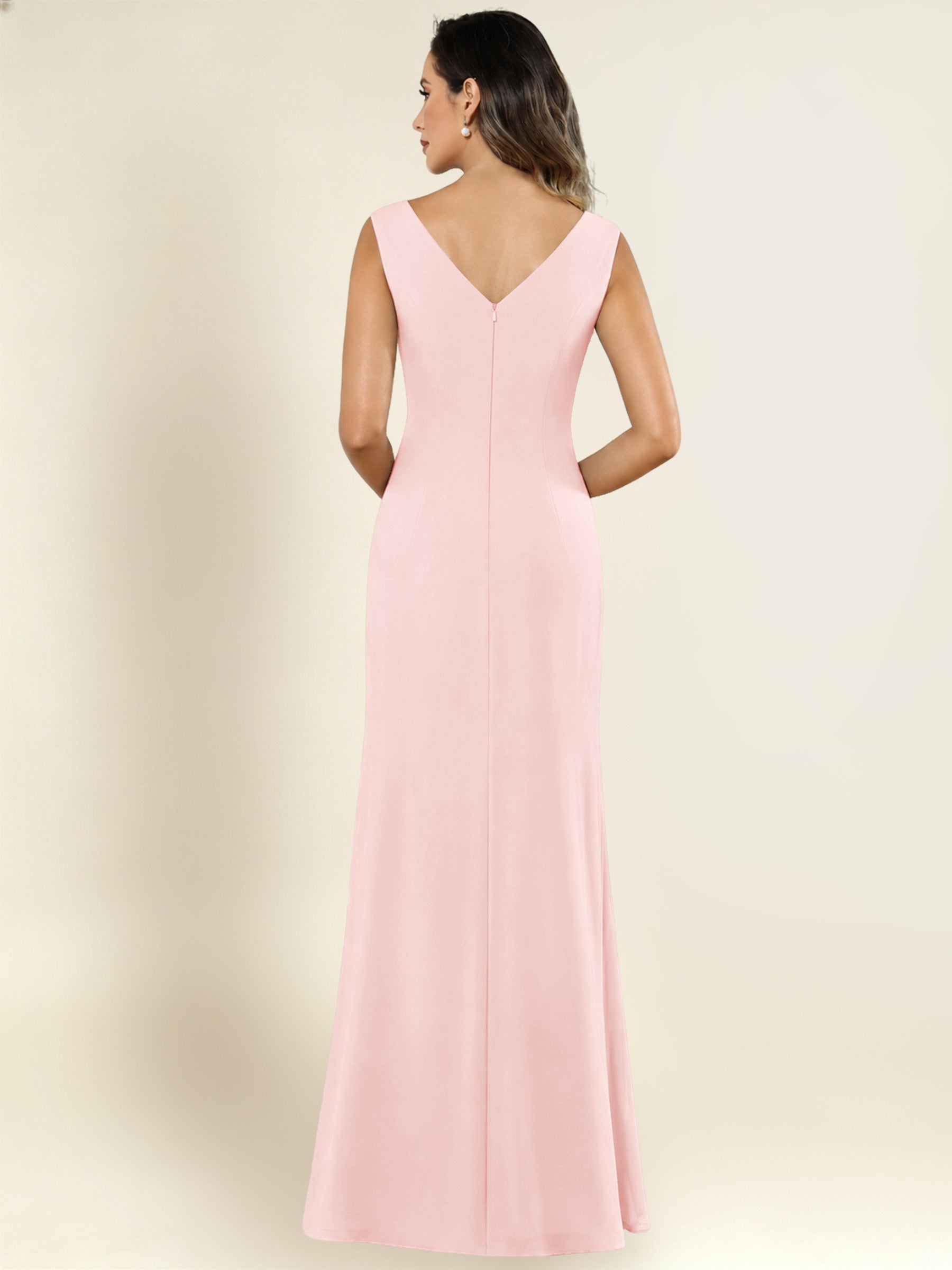 ROVDESY 2 Pieces V-Neck Sequin Chiffon Long Mother Of The Bride Dress With Long Sleeve Jacket
