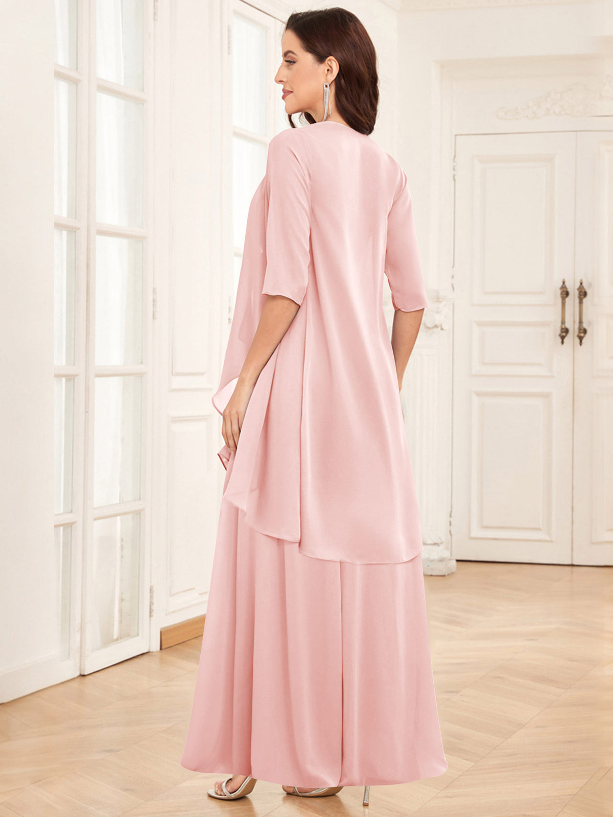 2 Pieces Chiffon A Line Mother of the Bride Dress with Jacket