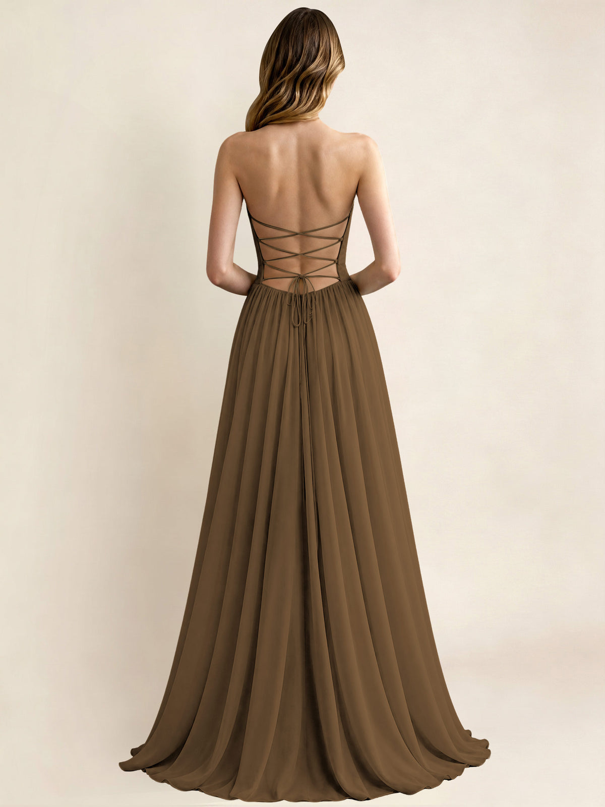 Sweetheart Chiffon Pleated A Line Bridesmaid Formal Dress