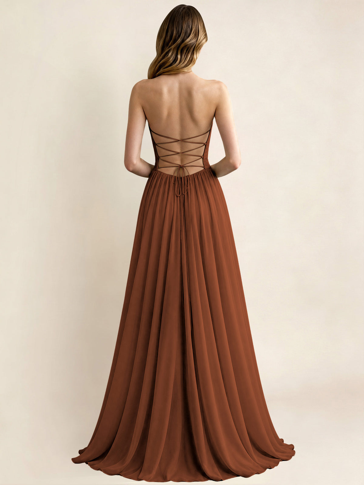 Sweetheart Chiffon Pleated A Line Bridesmaid Formal Dress
