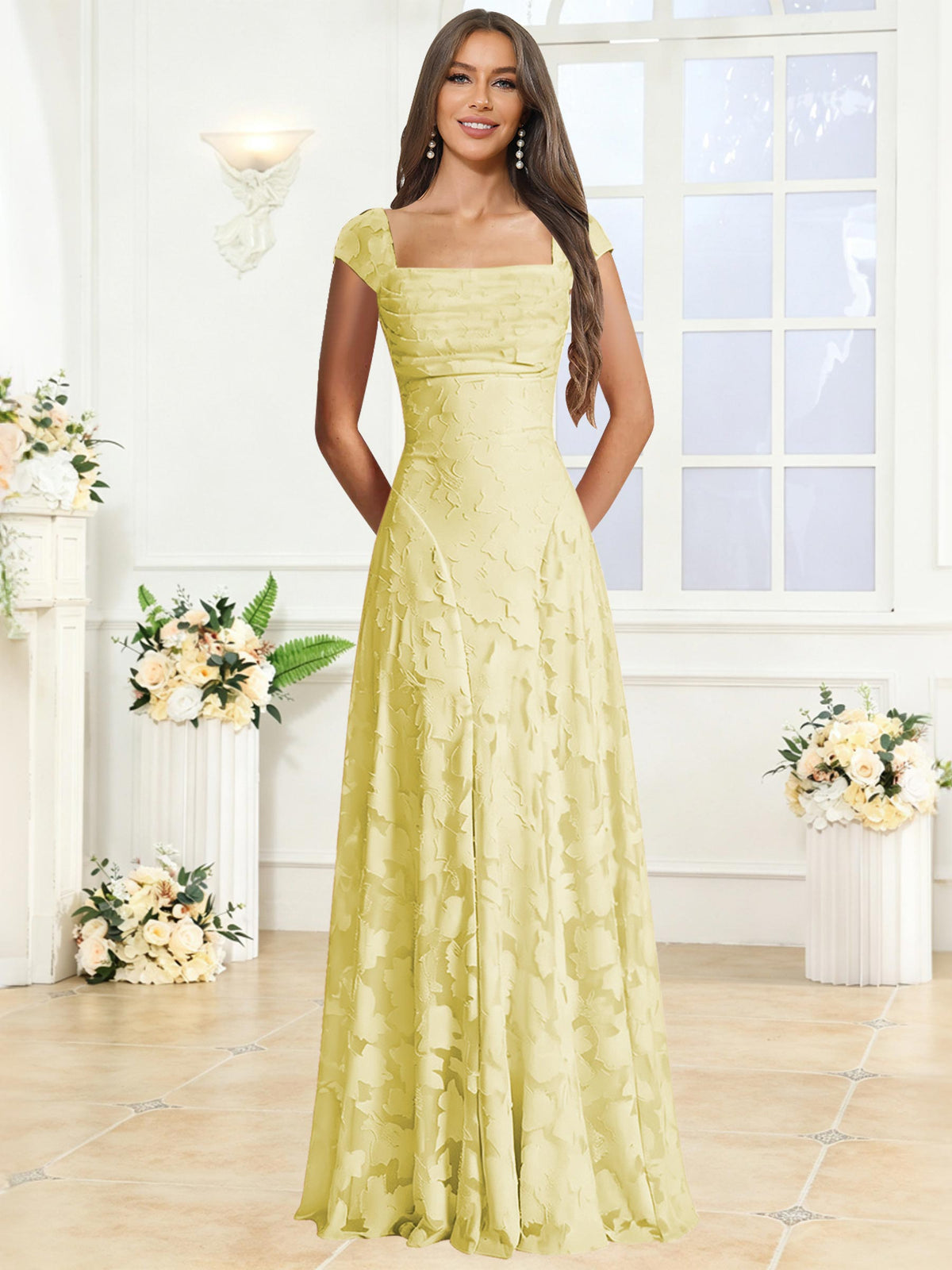 A-Line Floral Lace Bridesmaid Dress