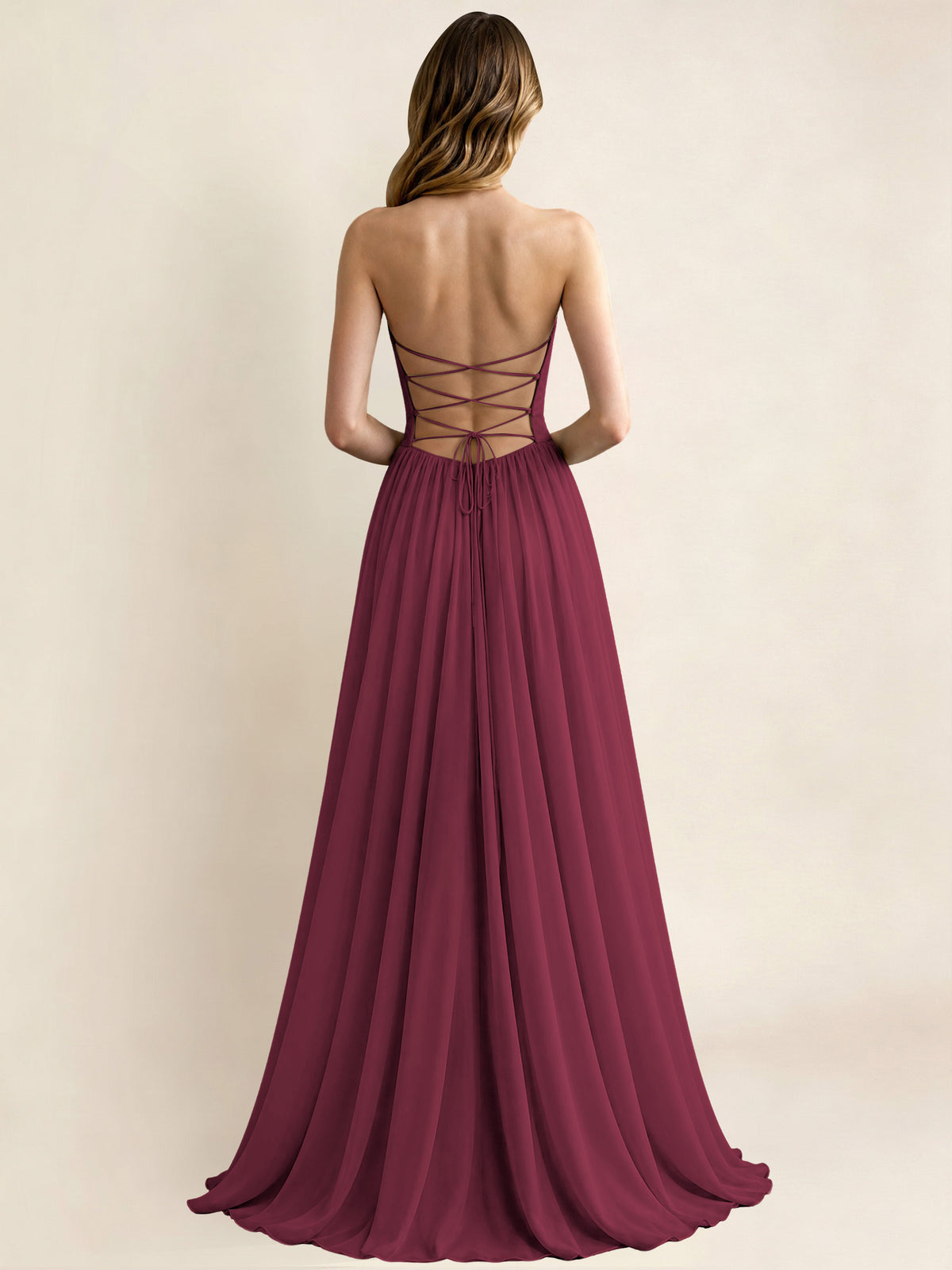 Sweetheart Chiffon Pleated A Line Bridesmaid Formal Dress