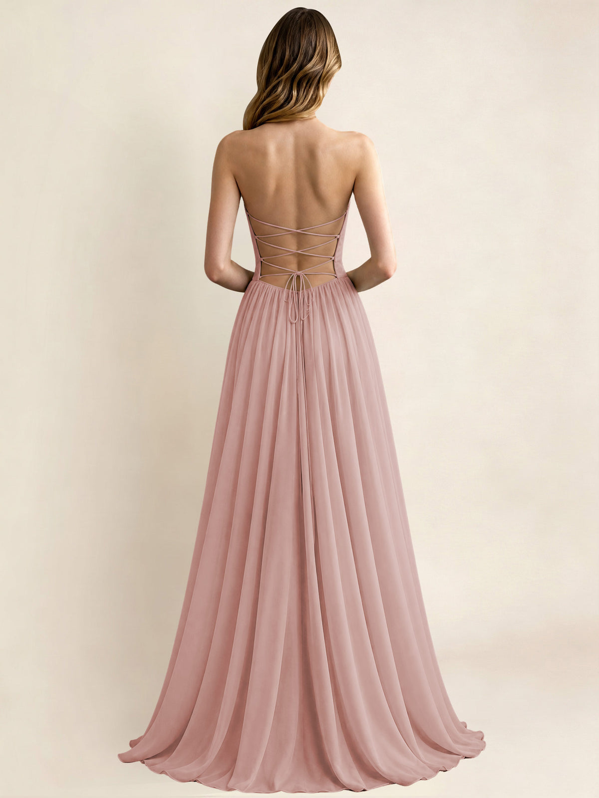 Sweetheart Chiffon Pleated A Line Bridesmaid Formal Dress