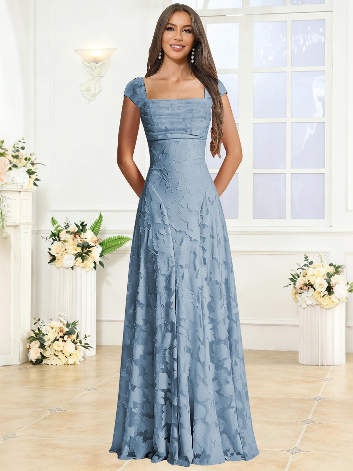 A-Line Floral Lace Bridesmaid Dress