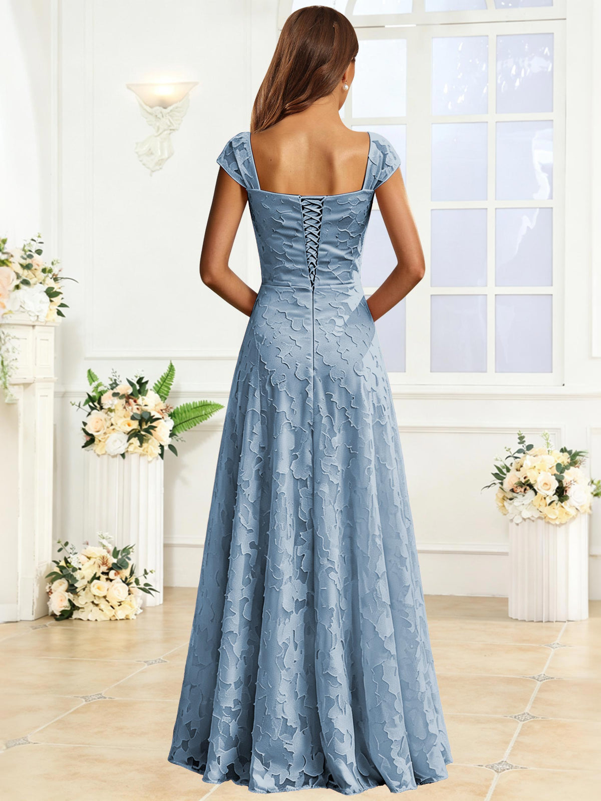 A-Line Floral Lace Bridesmaid Dress