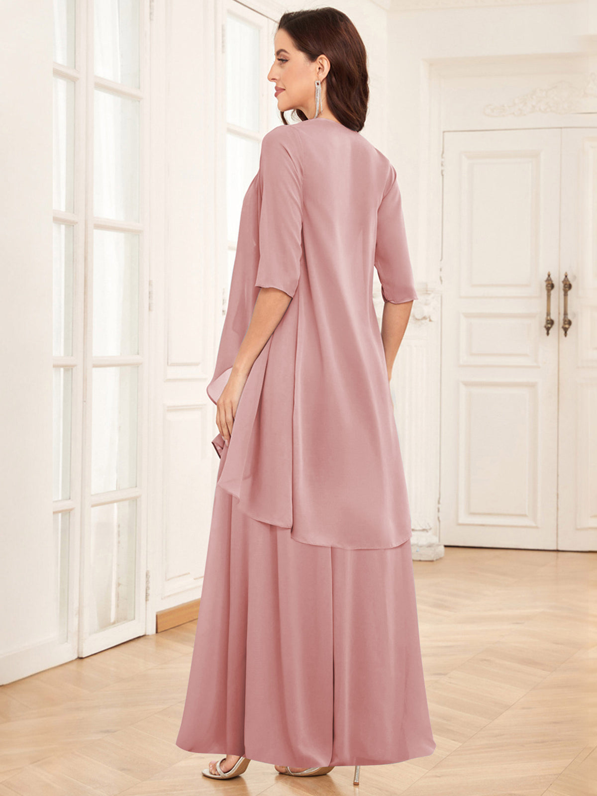 2 Pieces Chiffon A Line Mother of the Bride Dress with Jacket