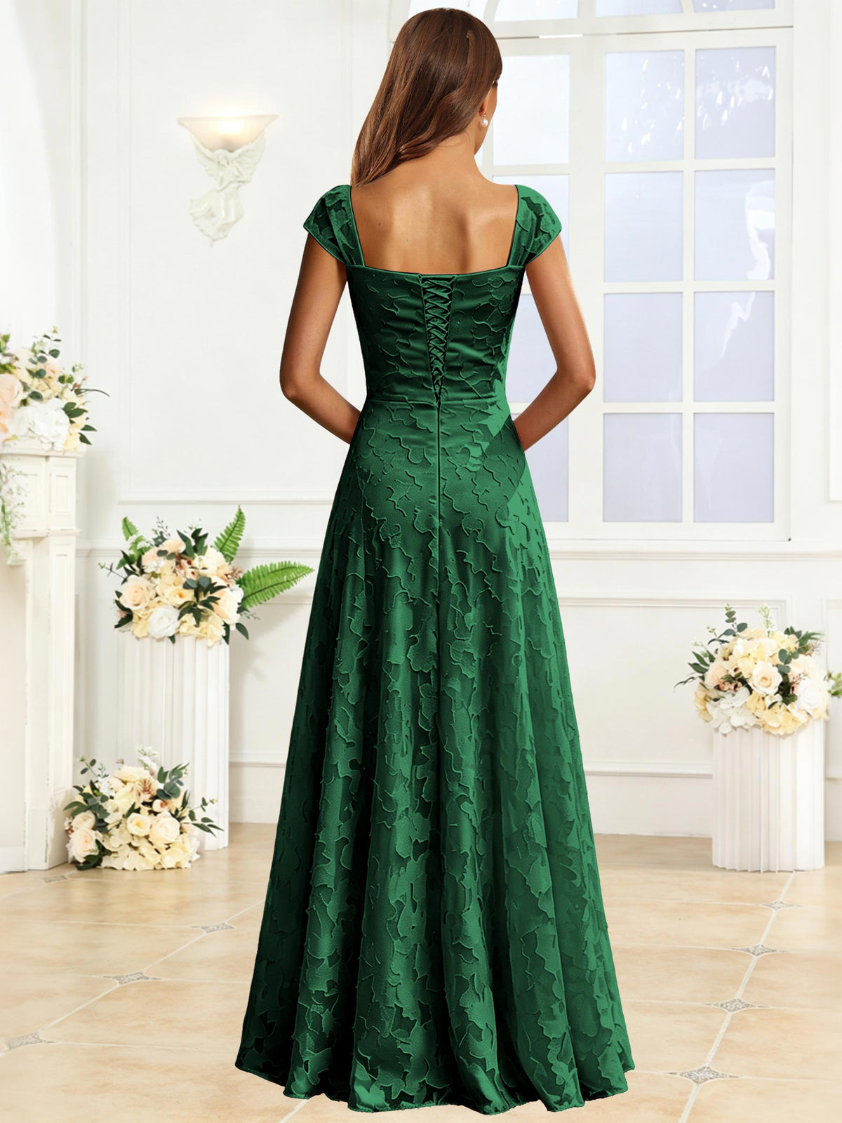 A-Line Floral Lace Bridesmaid Dress