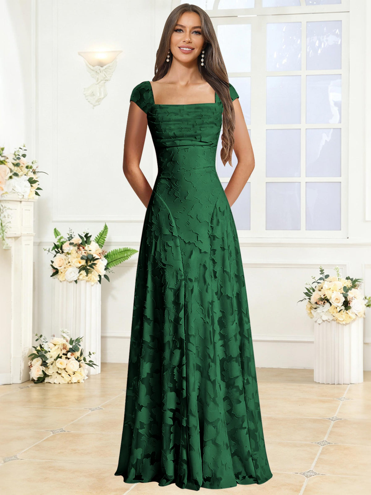 A-Line Floral Lace Bridesmaid Dress