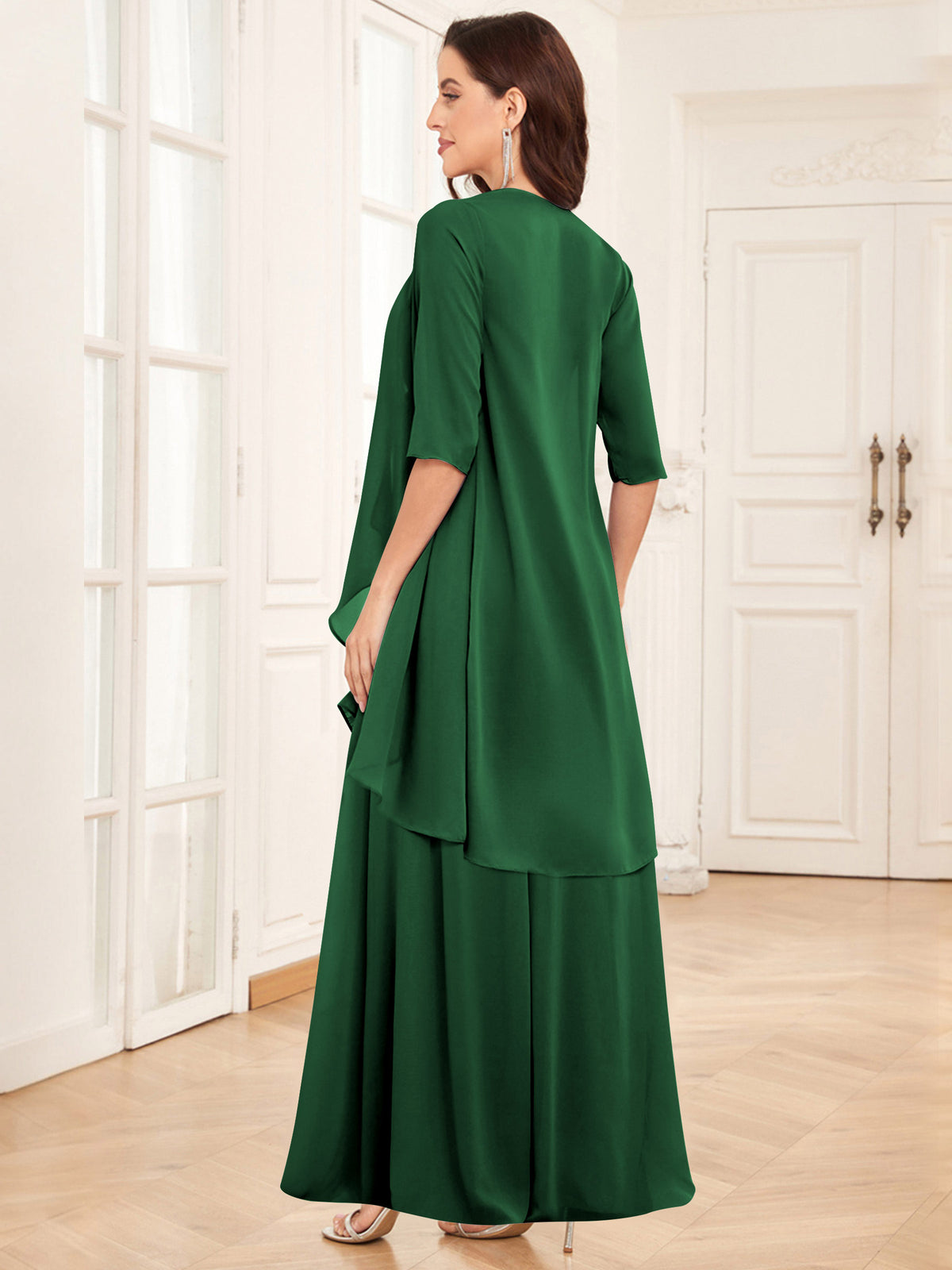 2 Pieces Chiffon A Line Mother of the Bride Dress with Jacket