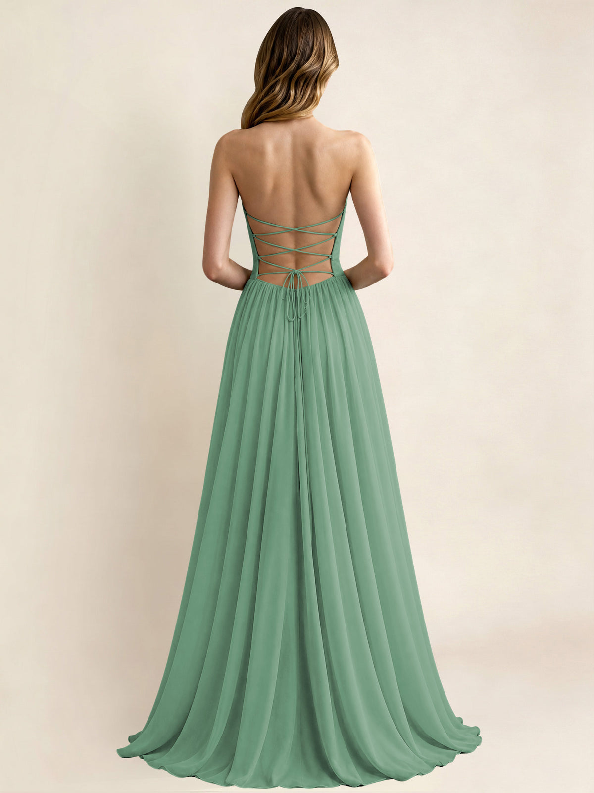 Sweetheart Chiffon Pleated A Line Bridesmaid Formal Dress