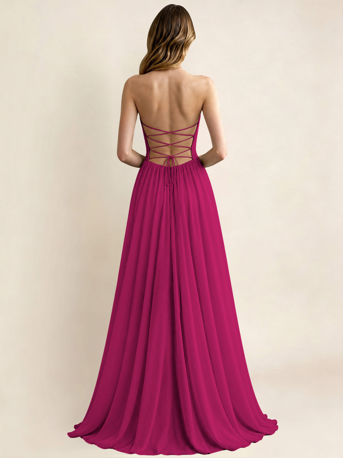 Sweetheart Chiffon Pleated A Line Bridesmaid Formal Dress