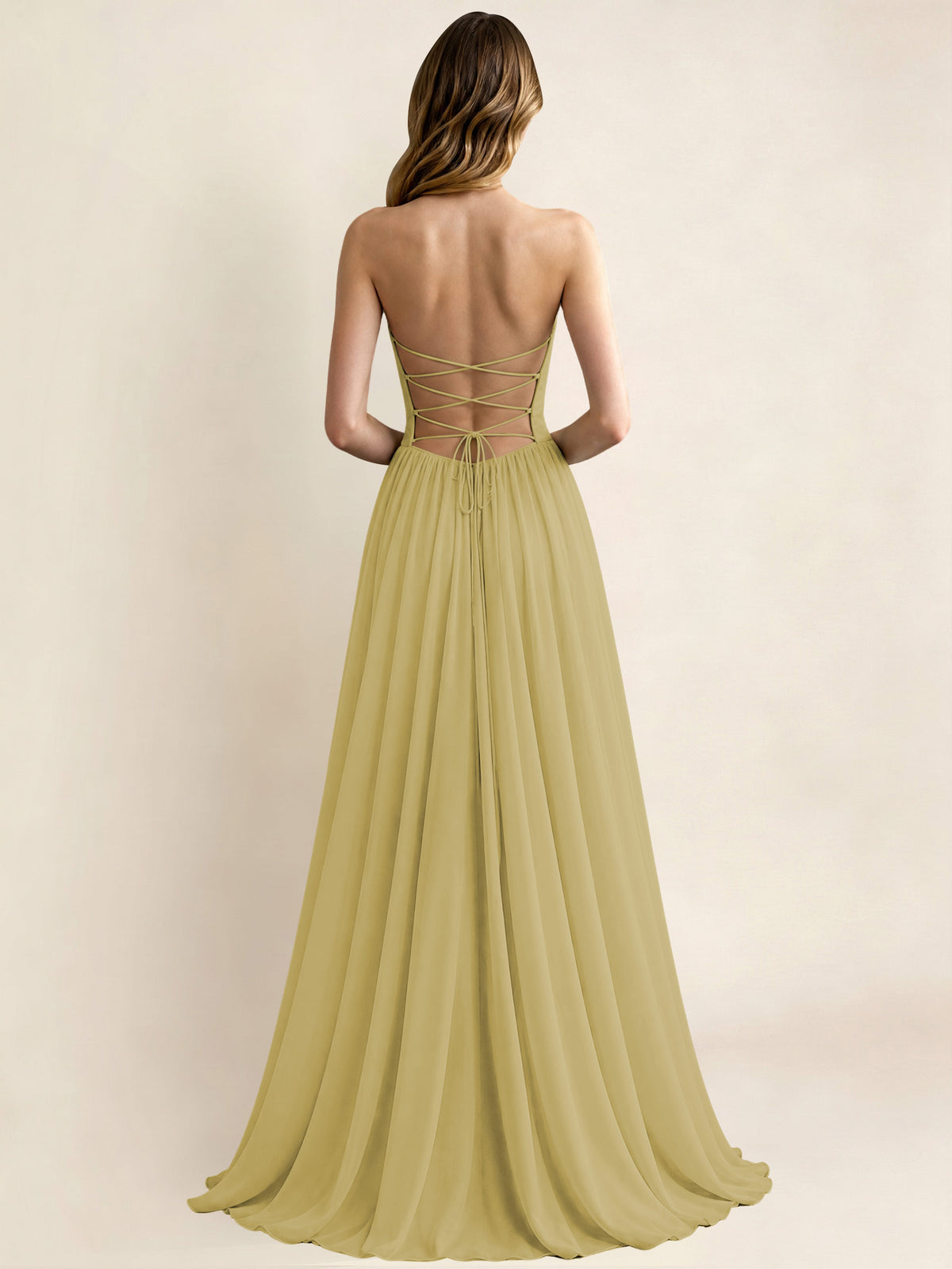 Sweetheart Chiffon Pleated A Line Bridesmaid Formal Dress