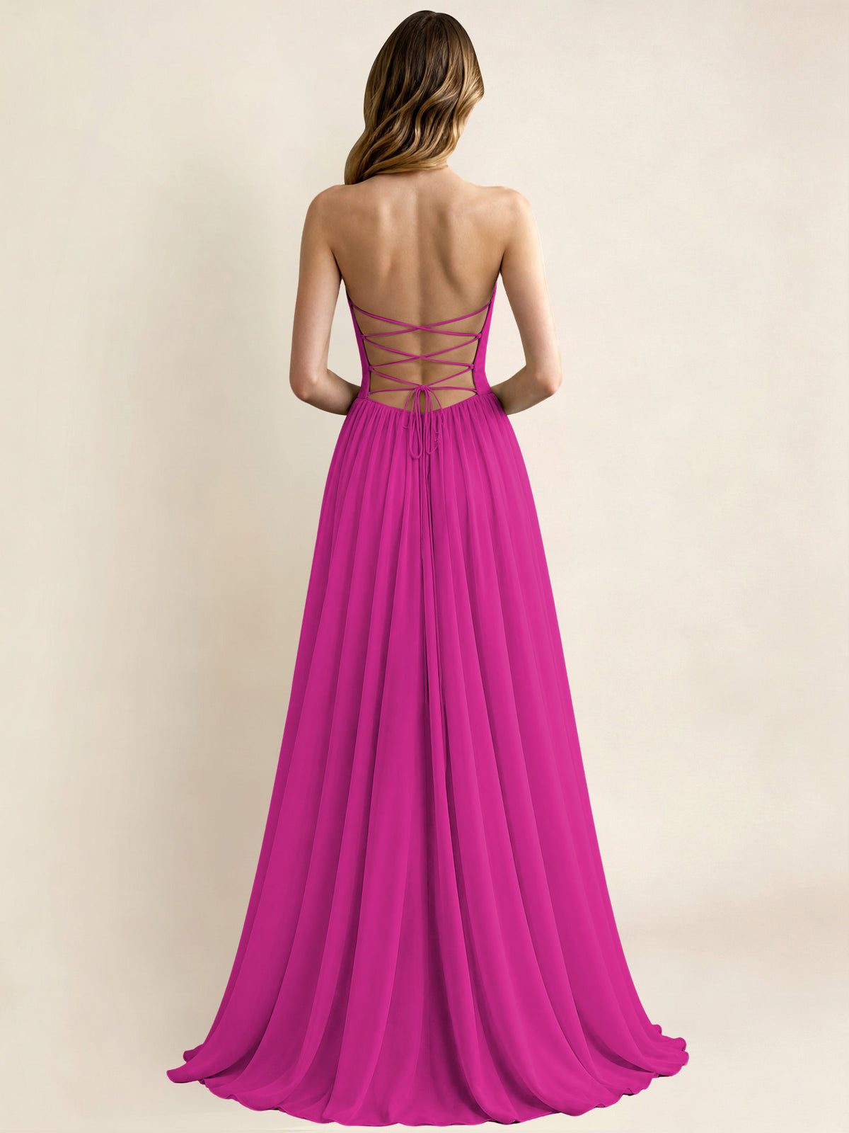 Sweetheart Chiffon Pleated A Line Bridesmaid Formal Dress