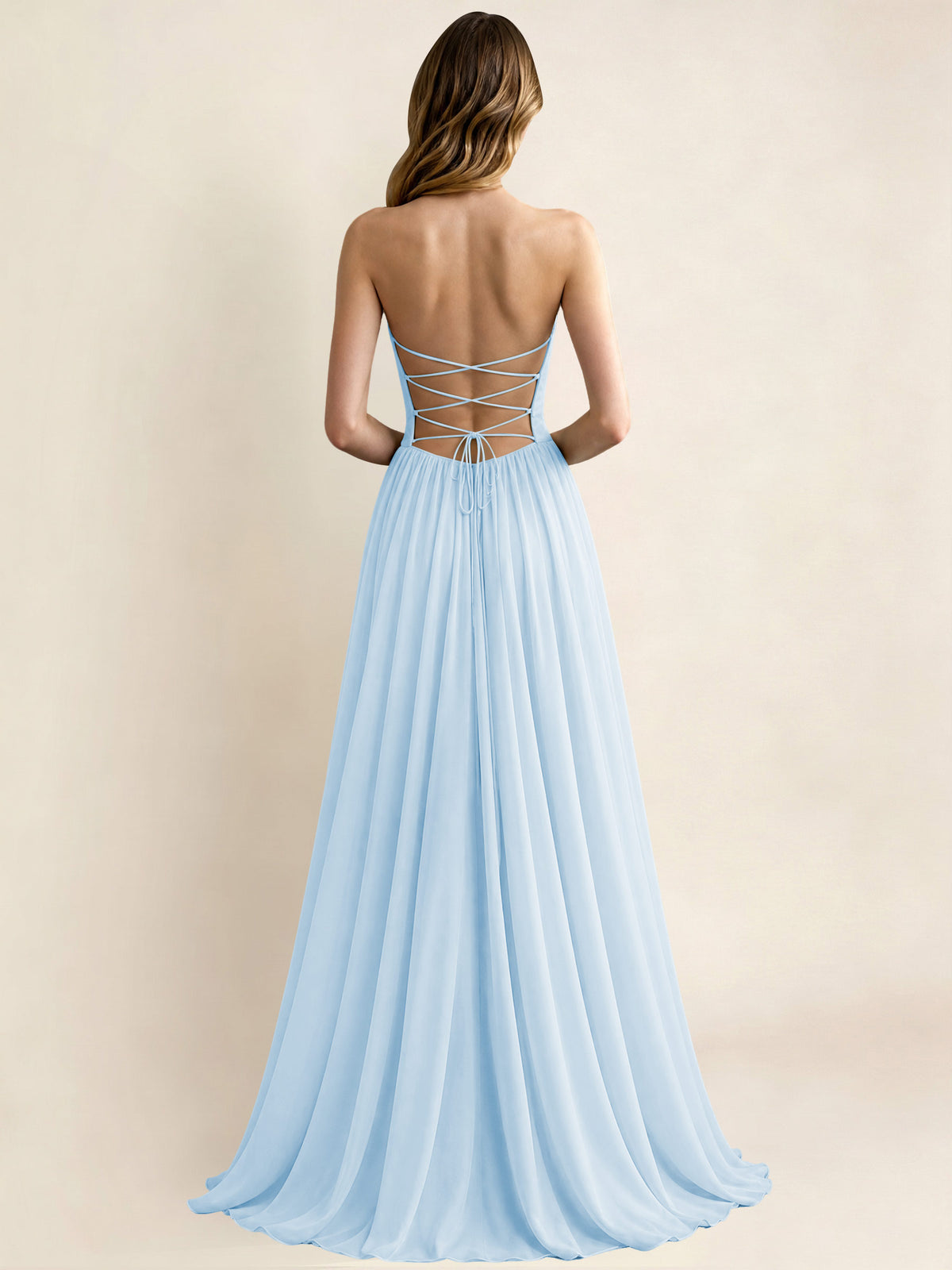 Sweetheart Chiffon Pleated A Line Bridesmaid Formal Dress