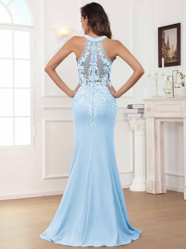 Halter Mermaid Lace Mother Of The Bride Dress With Jacket