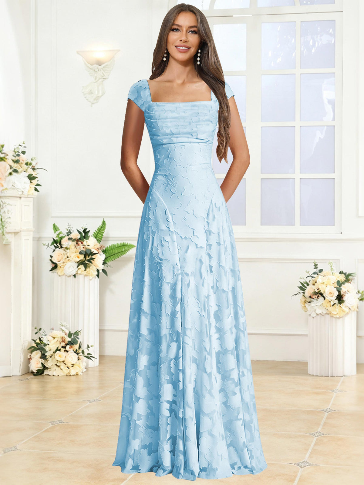 A-Line Floral Lace Bridesmaid Dress