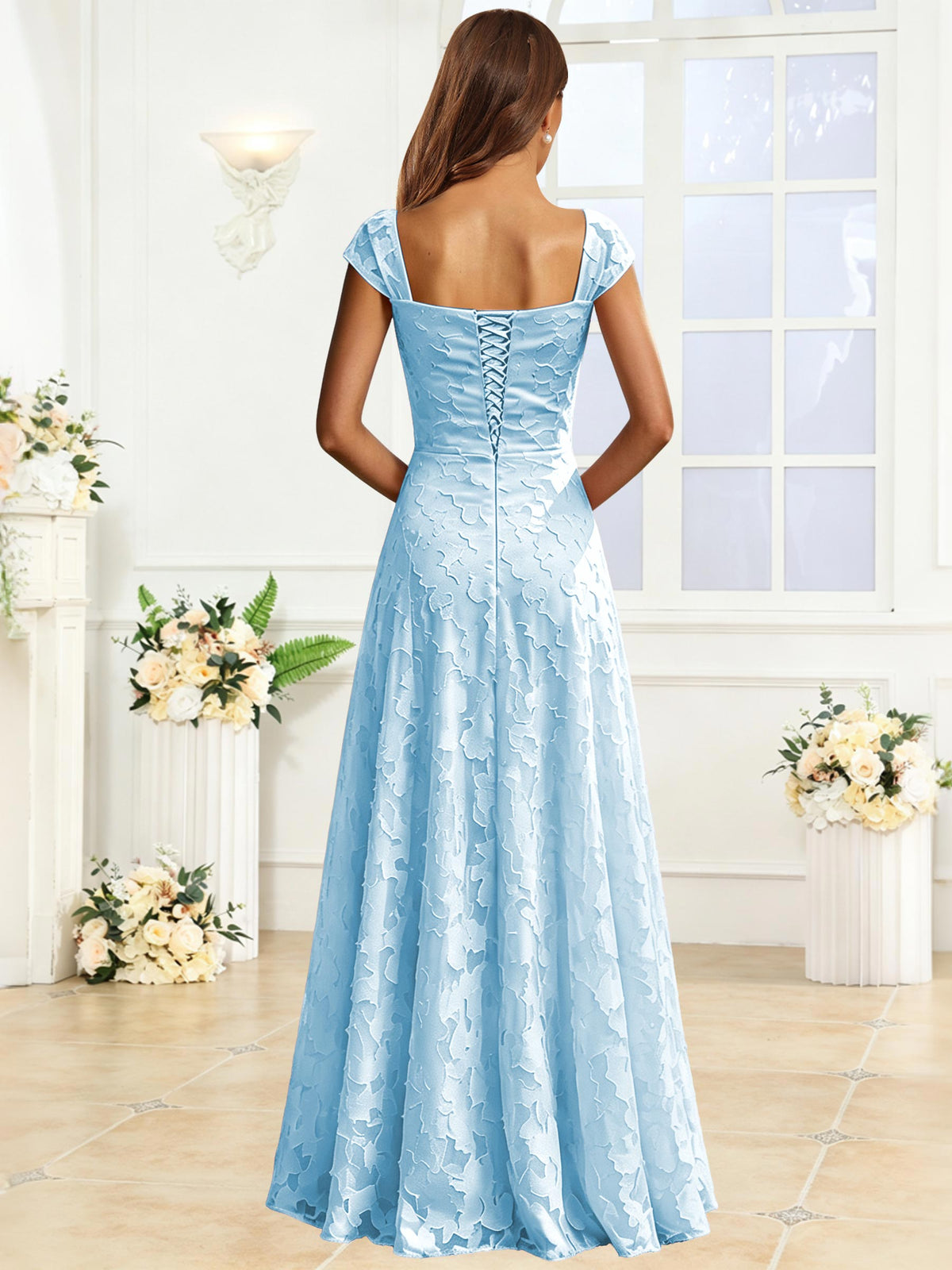 A-Line Floral Lace Bridesmaid Dress