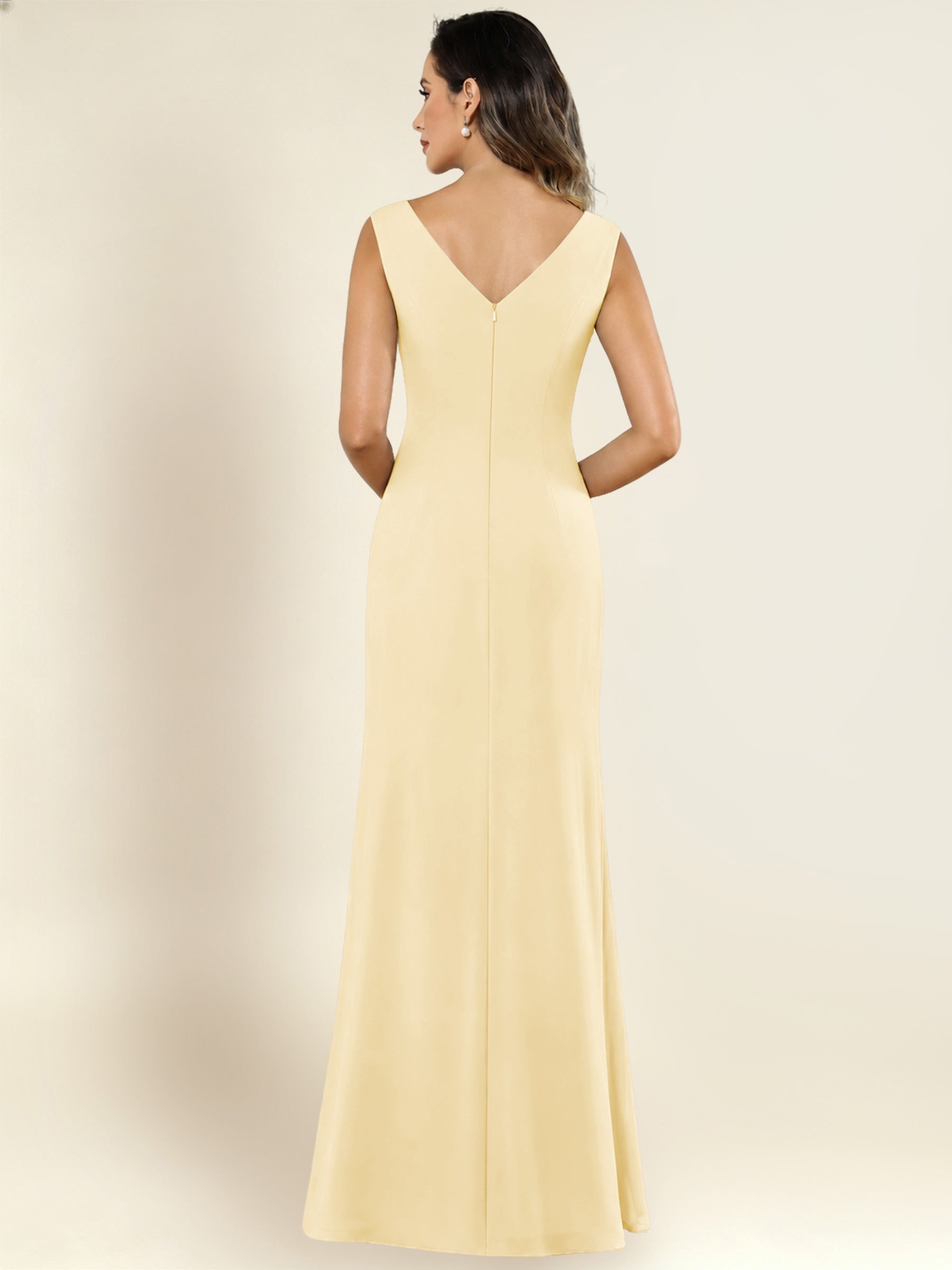 ROVDESY 2 Pieces V-Neck Sequin Chiffon Long Mother Of The Bride Dress With Long Sleeve Jacket