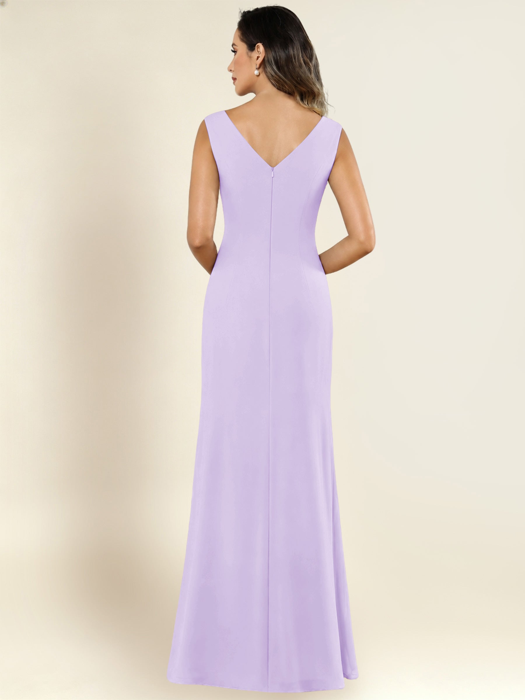 ROVDESY 2 Pieces V-Neck Sequin Chiffon Long Mother Of The Bride Dress With Long Sleeve Jacket