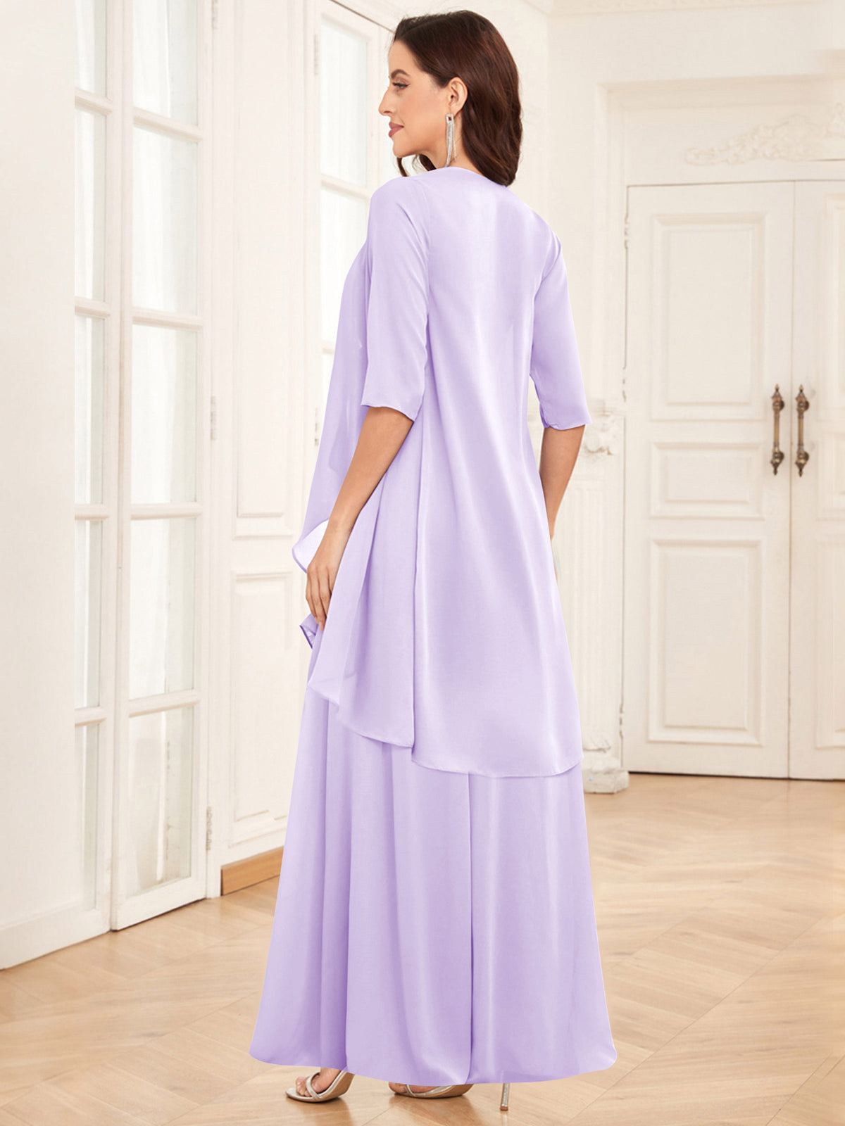 2 Pieces Chiffon A Line Mother of the Bride Dress with Jacket