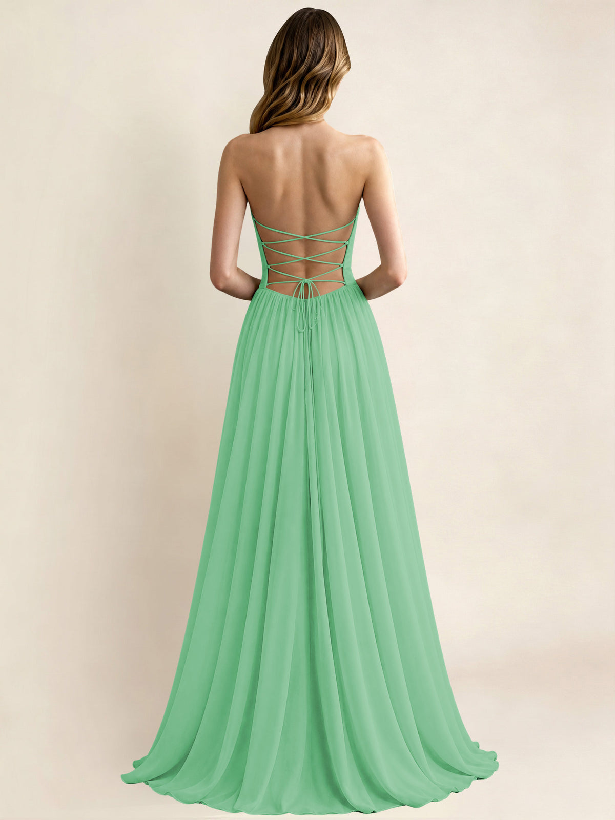 Sweetheart Chiffon Pleated A Line Bridesmaid Formal Dress