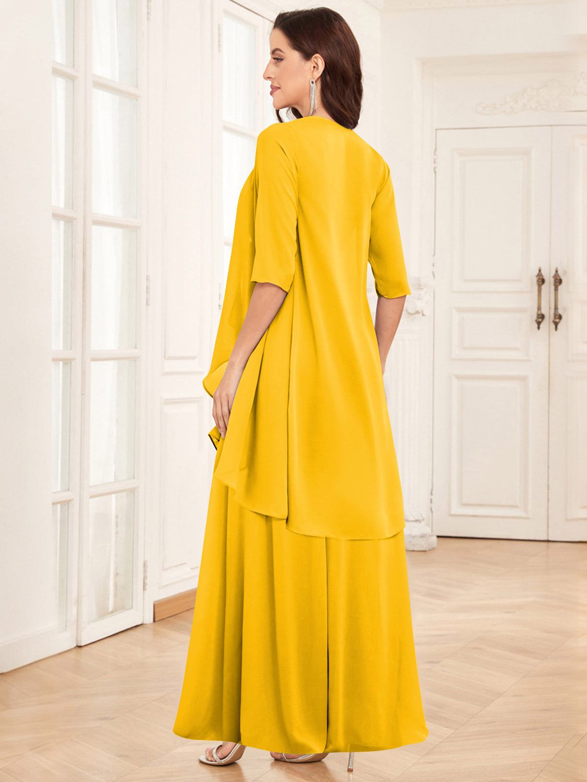 2 Pieces Chiffon A Line Mother of the Bride Dress with Jacket