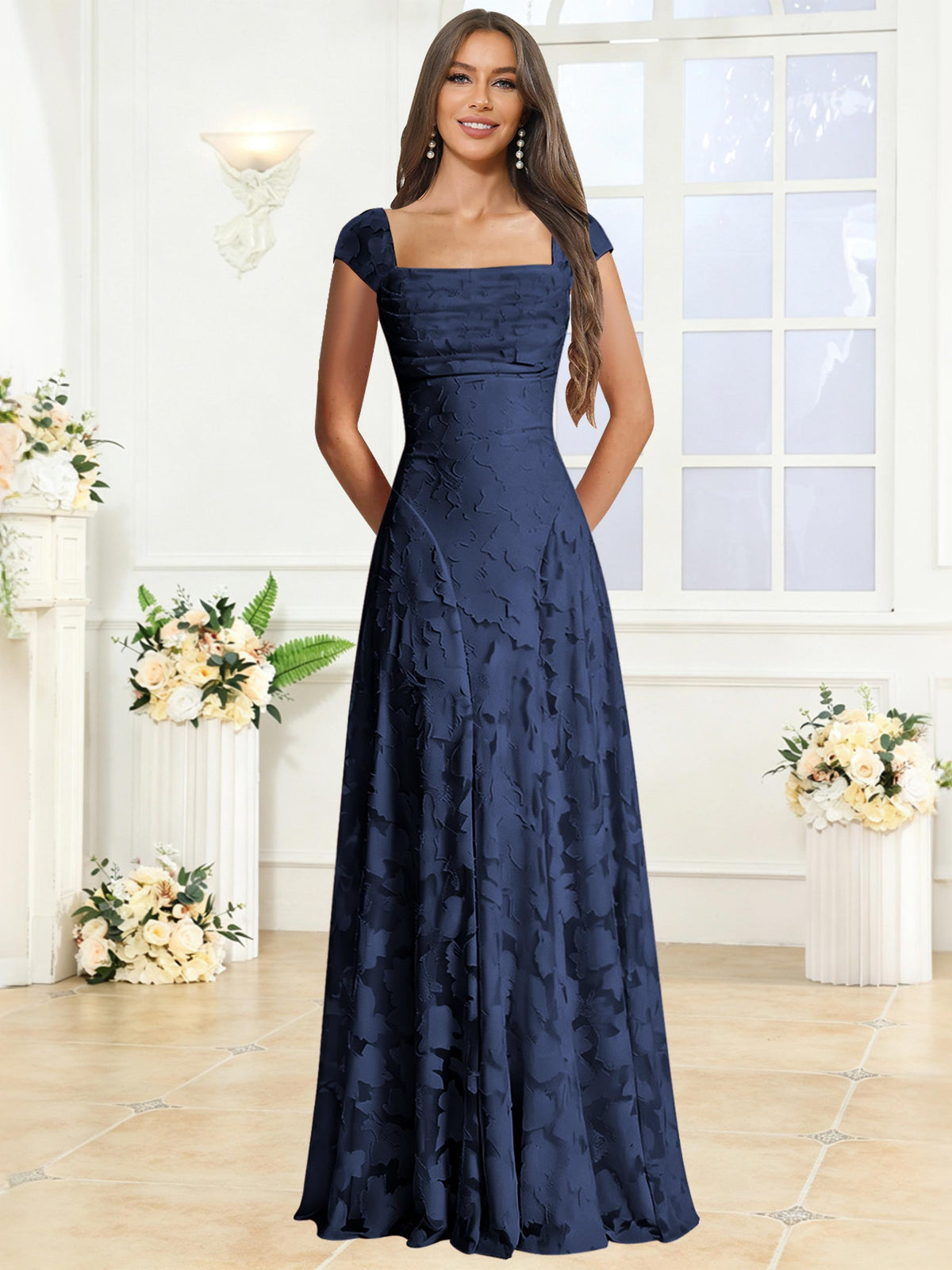 A-Line Floral Lace Bridesmaid Dress