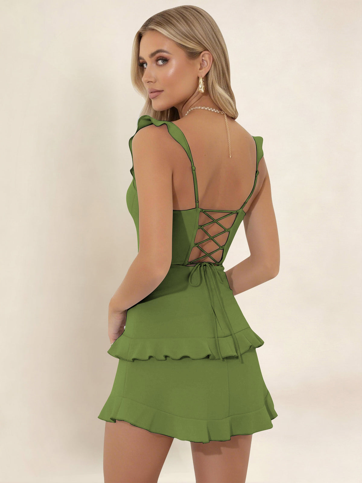 A-Line Sweetheart Tiered Ruffle Homecoming Mini Dress