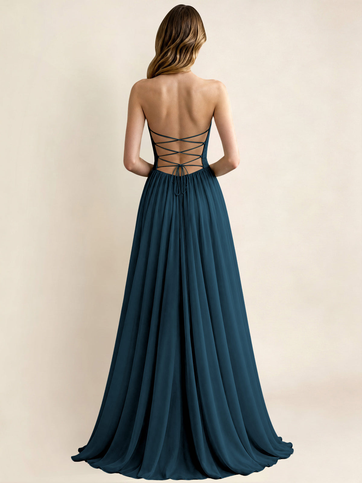 Sweetheart Chiffon Pleated A Line Bridesmaid Formal Dress