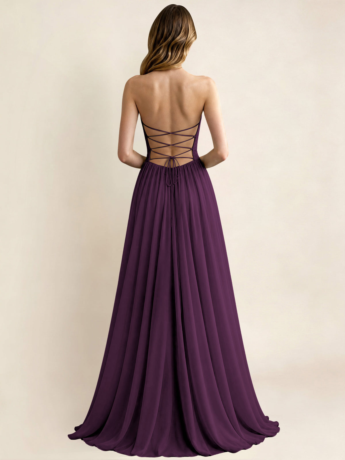 Sweetheart Chiffon Pleated A Line Bridesmaid Formal Dress