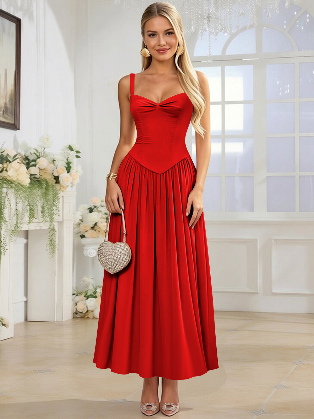 Spaghetti Strap Chiffon Ruched A Line Bridesmaid Dress