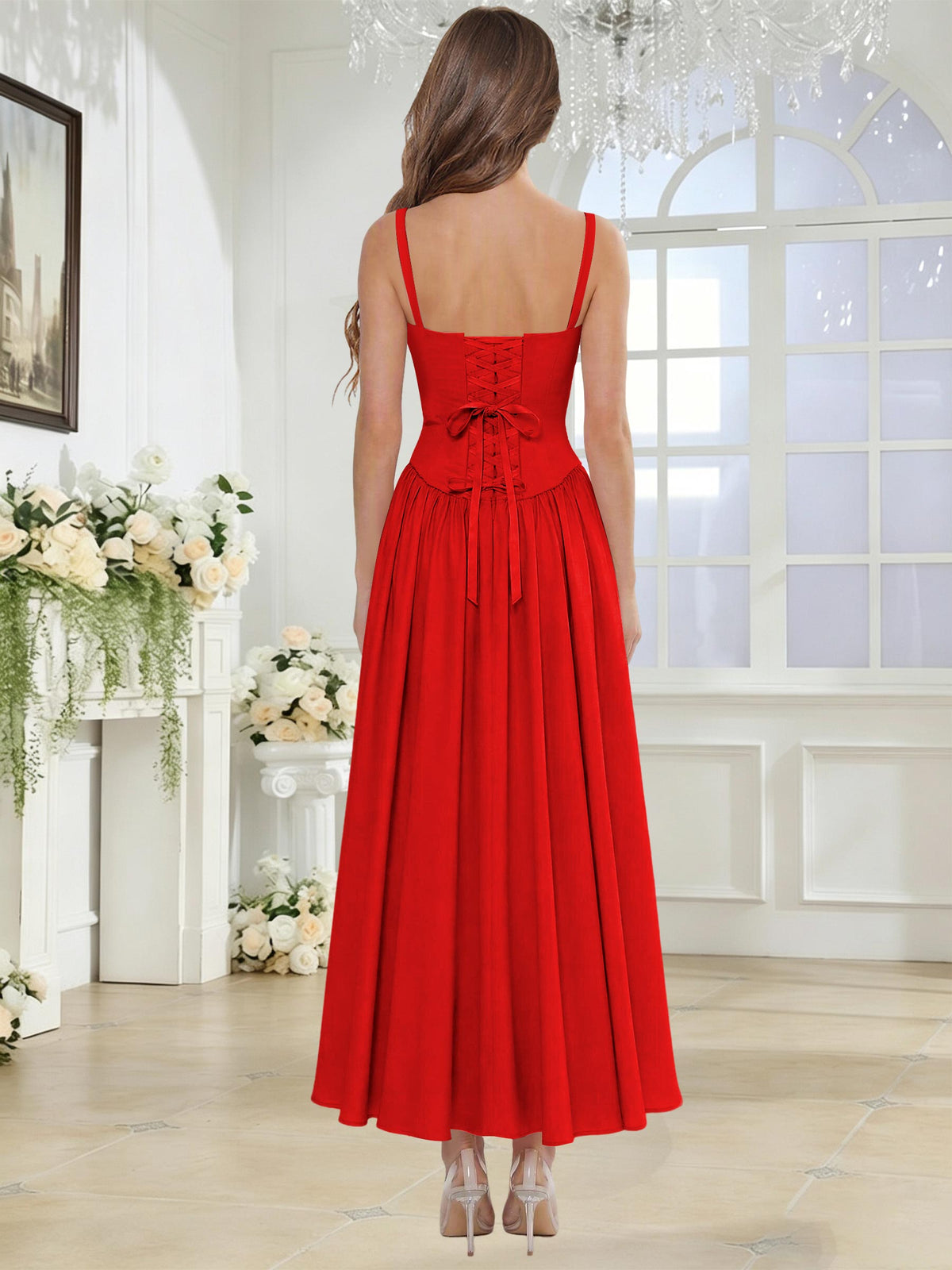 Spaghetti Strap Chiffon Ruched A Line Bridesmaid Dress