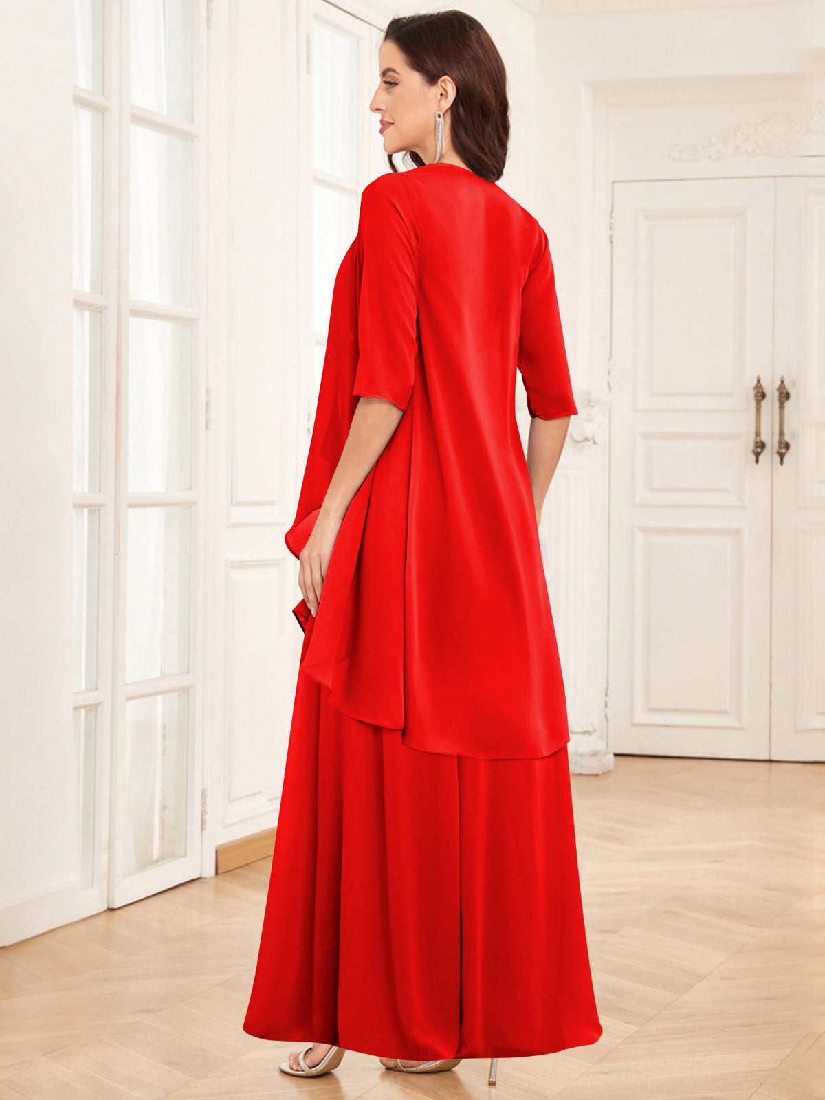 2 Pieces Chiffon A Line Mother of the Bride Dress with Jacket