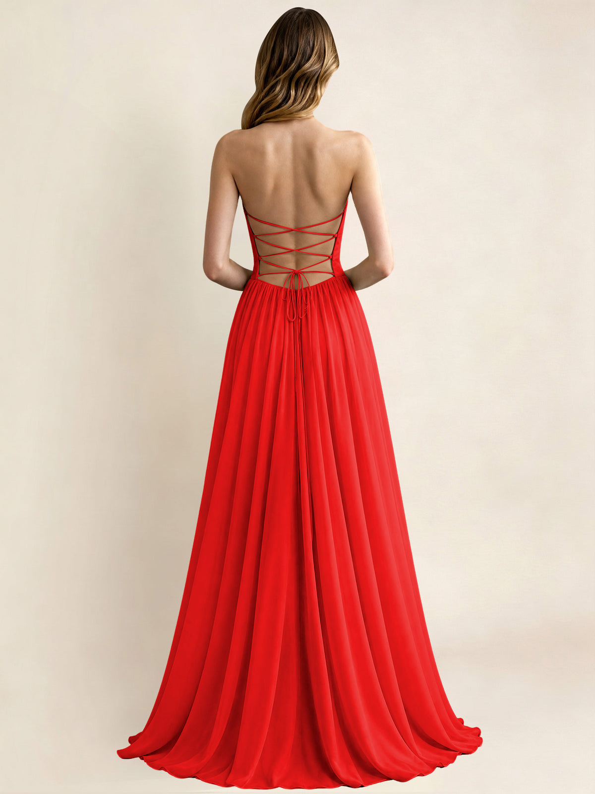 Sweetheart Chiffon Pleated A Line Bridesmaid Formal Dress