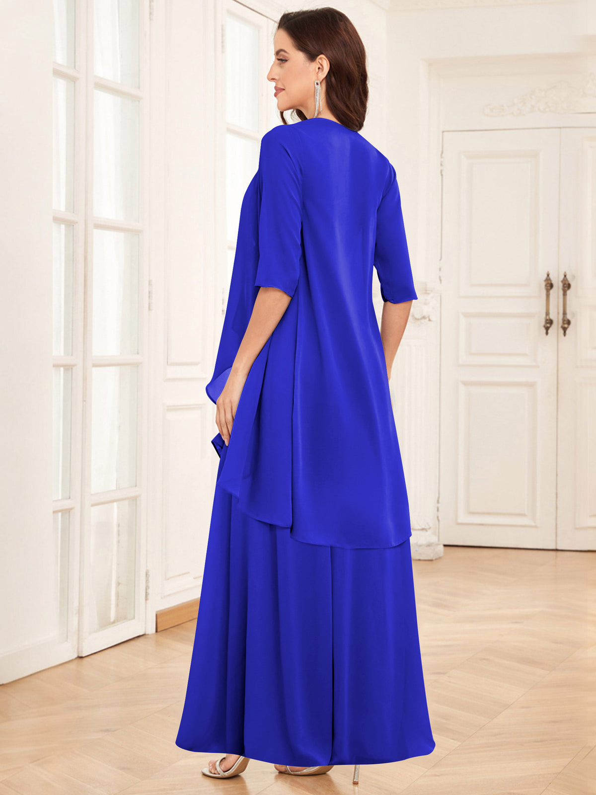 2 Pieces Chiffon A Line Mother of the Bride Dress with Jacket