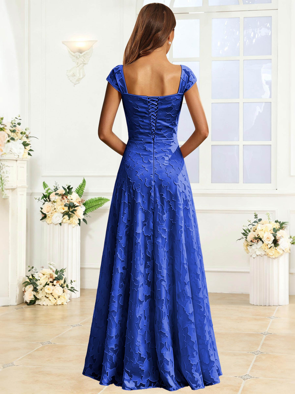 A-Line Floral Lace Bridesmaid Dress