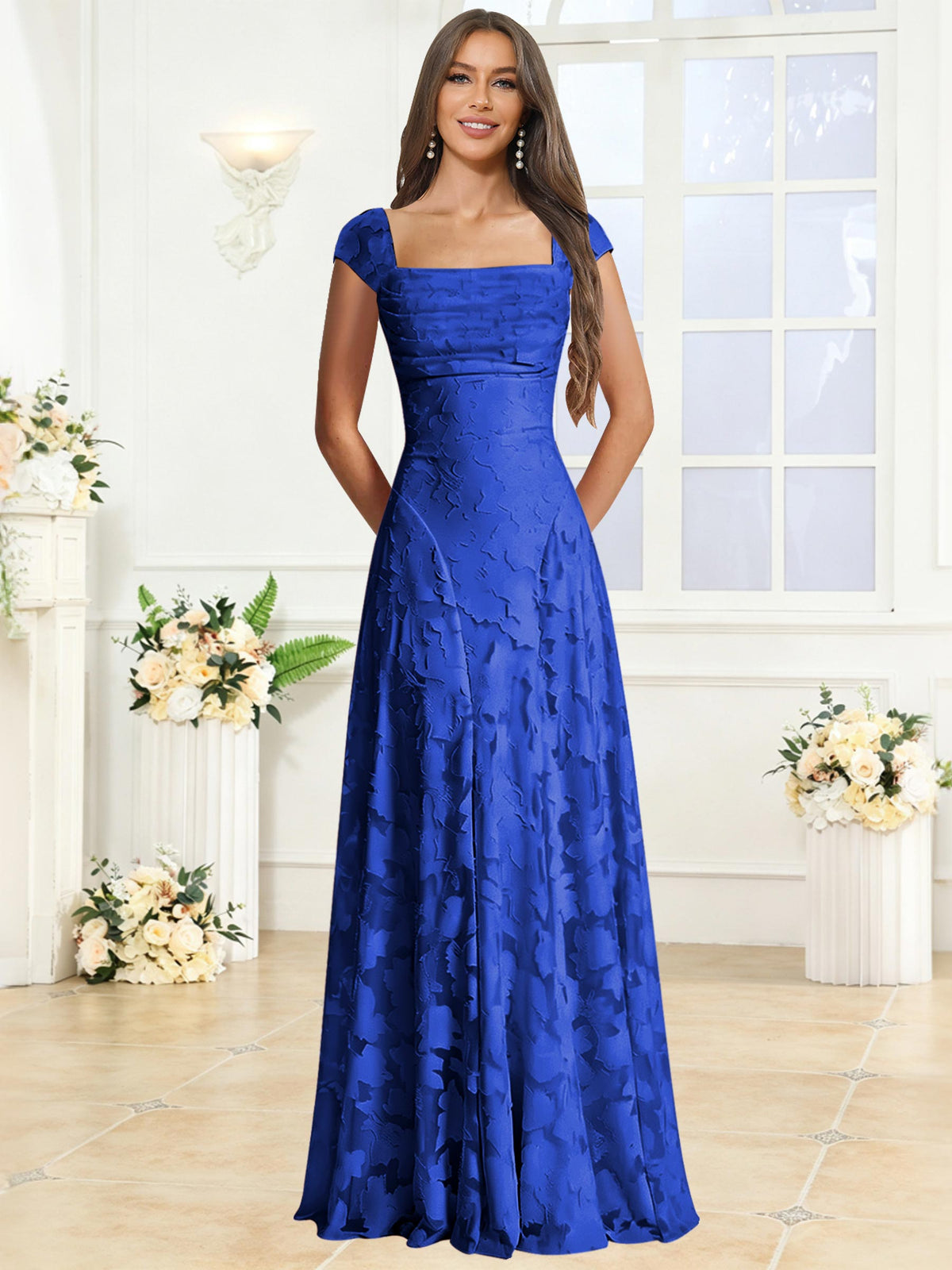 A-Line Floral Lace Bridesmaid Dress